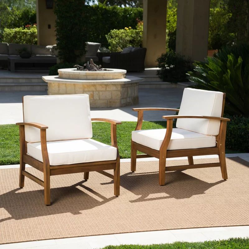 Beverely Patio Chair with Cushions (Set of 2) | Wayfair North America