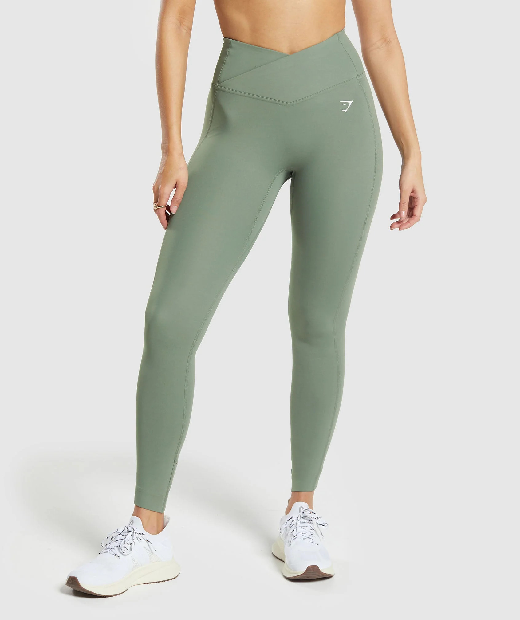 Gymshark Crossover Leggings - Unit Green | Gymshark (Global)