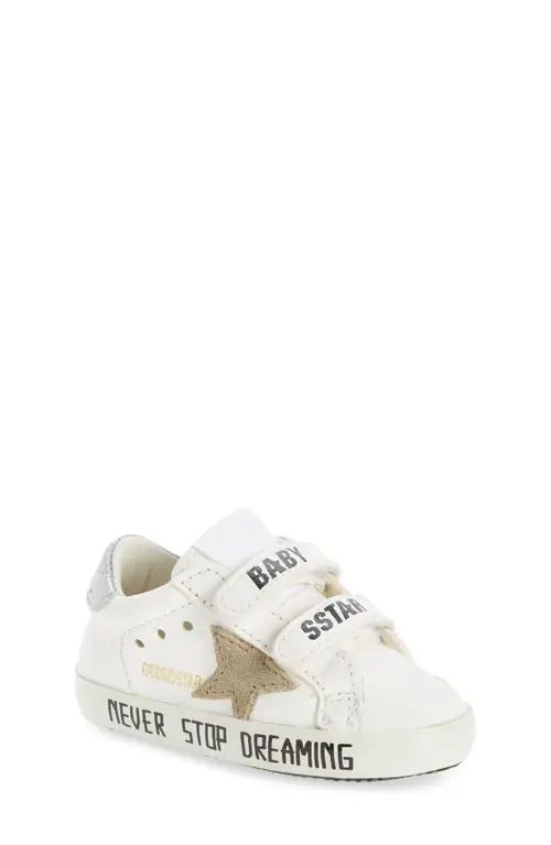 Golden Goose Baby School Low Top Sneaker in White/Taupe/Silver at Nordstrom, Size 1Us | Nordstrom