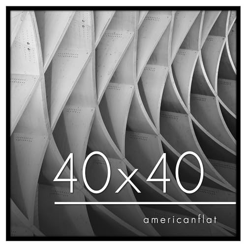 Americanflat 40x40 Picture Frame with Polished Plexiglass - Streamline Collection - Thin Square Picture Frame for Wall Display - Hanging Hardware Included - Black | Amazon (US)