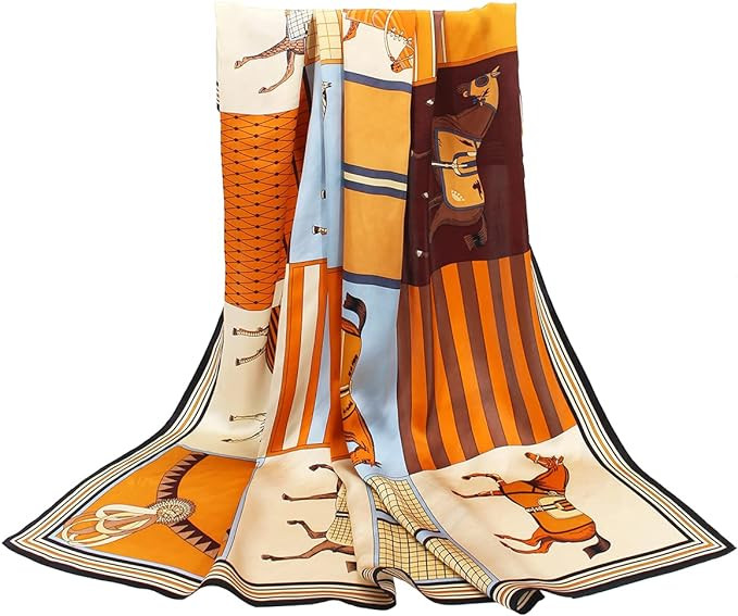 ANDANTINO 100% Pure Mulberry Silk Scarf 35" Large Square Lightweight Headscarf –Women’s Hair ... | Amazon (US)