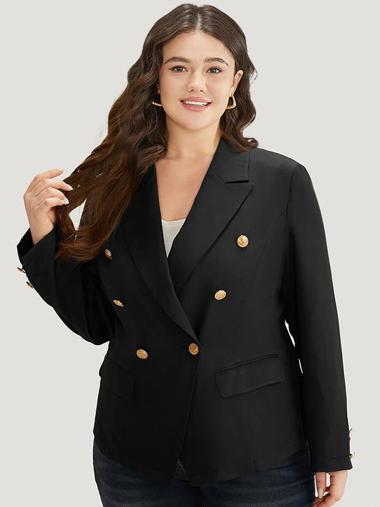 Suit Collar Buckle Detail Pocket Blazer | Bloomchic