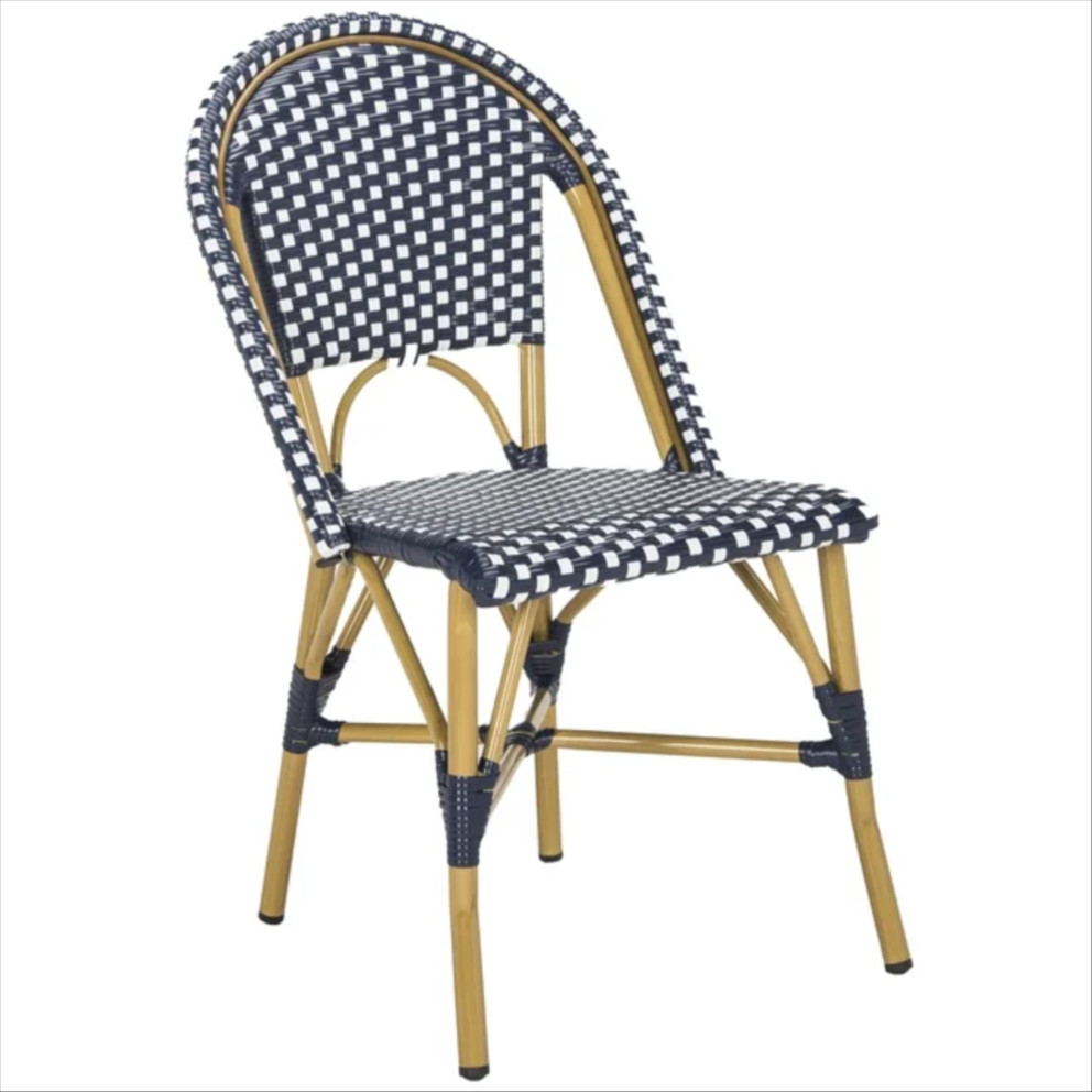 Click for more info about Safavieh Salcha Outdoor French Bistro Side Chair, Set of 2-Navy/White