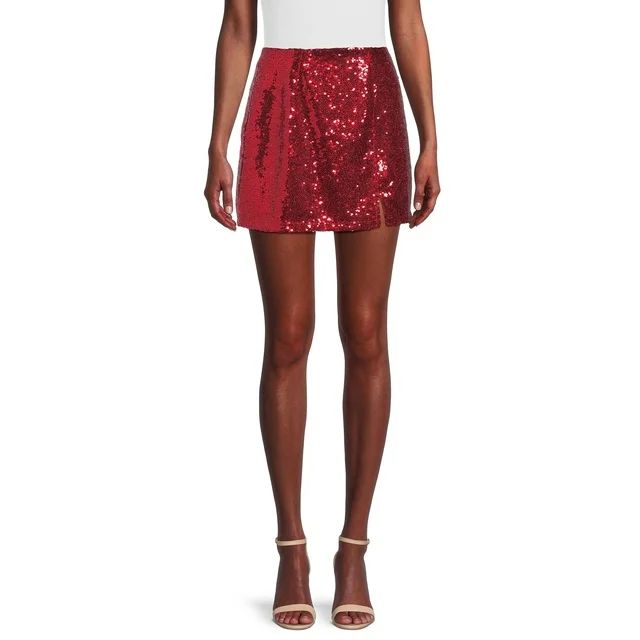 Madden NYC Juniors’ Sequin Mini Skirt, Sizes XS-XXXL | Walmart (US)