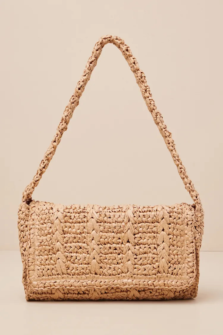 Outgoing Energy Beige Straw Shoulder Bag | Lulus