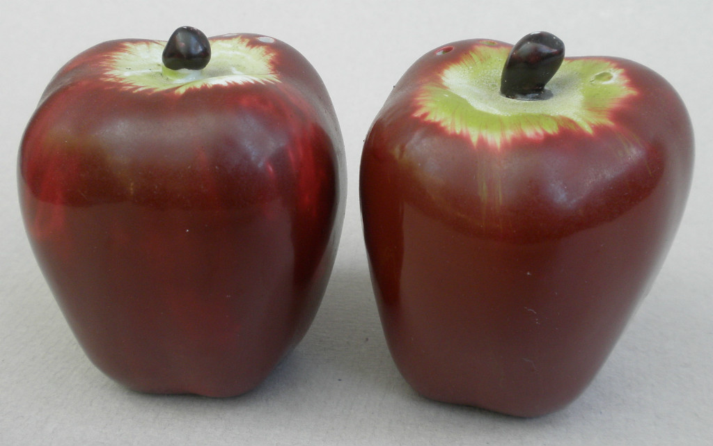 Salt & Pepper Set Red Delicious Apples Figural Fruit 2.75in Art Pottery Vintage | eBay US