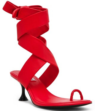 Symone Leather Toe Loop Ankle Wrap Dress Sandals | Dillard's