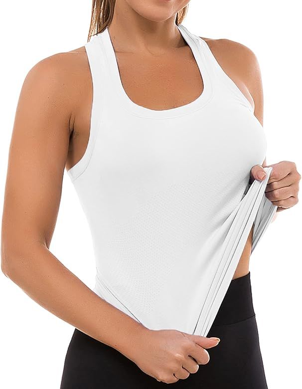 MathCat Workout Tops for Women Seamless Basic Sleeveless Muscle Tank Tops Racerback Athletic Yoga... | Amazon (US)