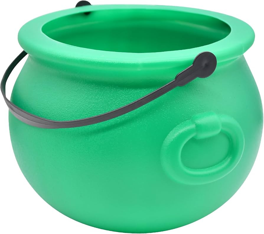 8 Inch Plastic Green Cauldron Kettle for St. Patrick's Day and Halloween, Large Pot of Gold Bucke... | Amazon (US)
