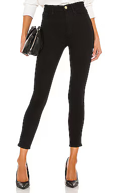 FRAME Denim Ali High Rise Skinny Cigarette in Noir from Revolve.com | Revolve Clothing (Global)