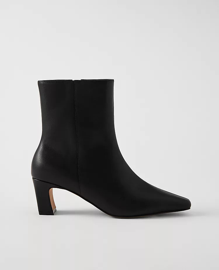 Leather Skinny Heel Bootie | Ann Taylor