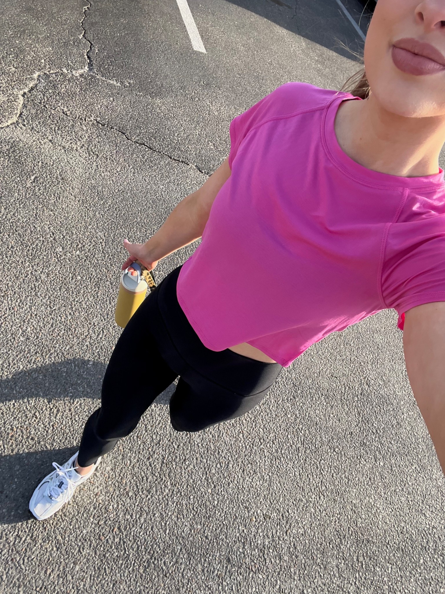Wearing size M in my $20 Target workout top 
Size S Full 28” in black Alo Airlift high waisted leggings (I’m 5’7”)
Size M in black Alo Airlift Intrigue sports bra 
New Balance 530’s (I go up half size)
Owala water bottle from Target Hearth & Hand 

#LTKFindsUnder100 #LTKActive #LTKStyleTip