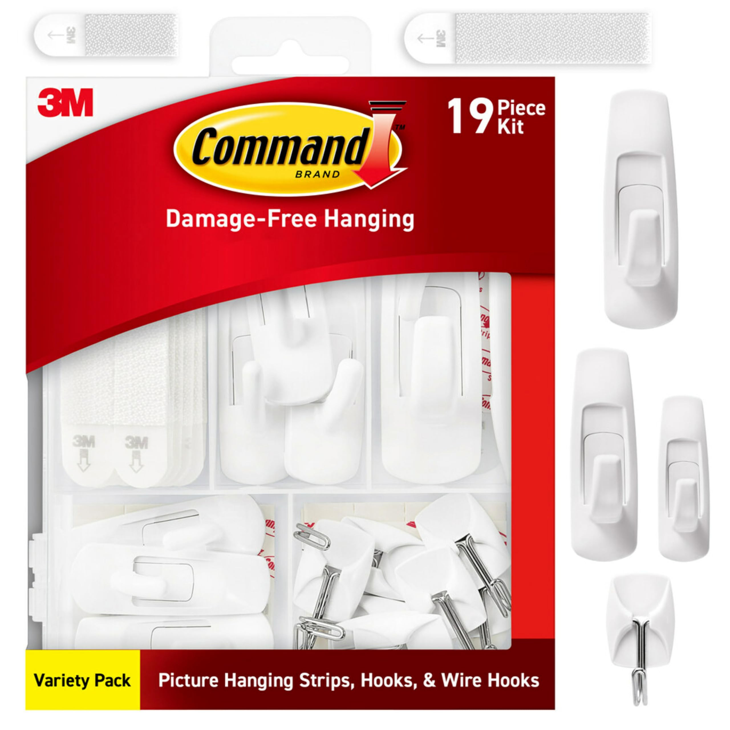 Command Variety Pack, Including 10 Pairs of Picture Hanging Strips, 6 Wire Hooks and 8 Utility Ho... | Amazon (US)