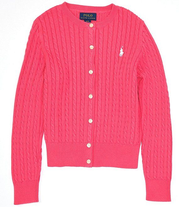 Polo Ralph LaurenBig Girls 7-16 Long-Sleeve Mini-Cable-Knit Button Front Cardigan | Dillard's