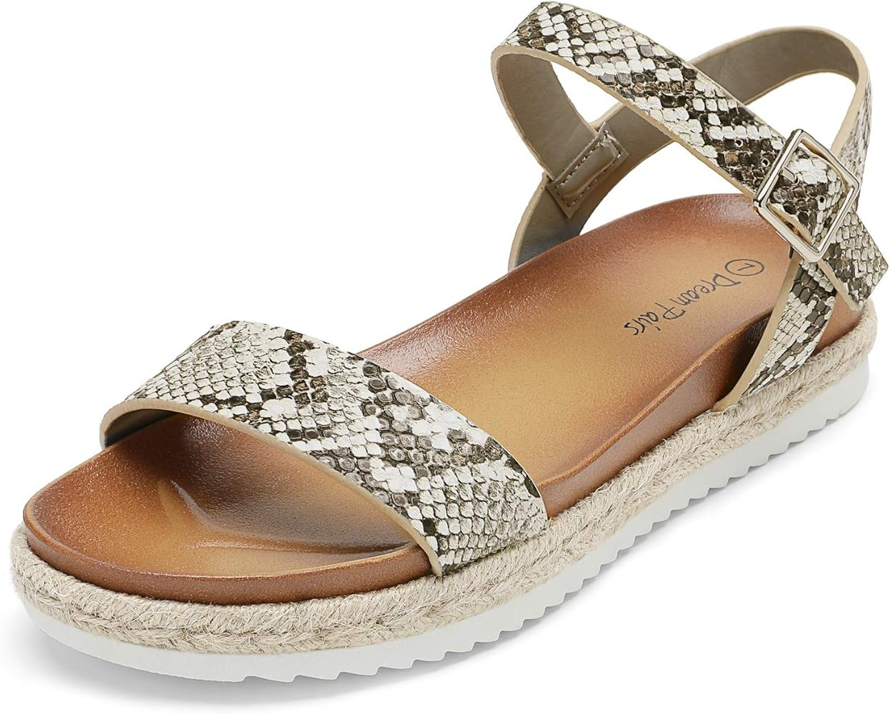 DREAM PAIRS Women’s Open Toe Ankle Strap Espadrille Casual Flatform Platform Wedge Sandals | Amazon (US)