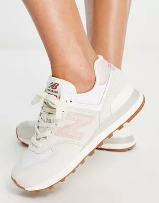 New Balance 574 trainers in off white and pink | ASOS | ASOS (Global)