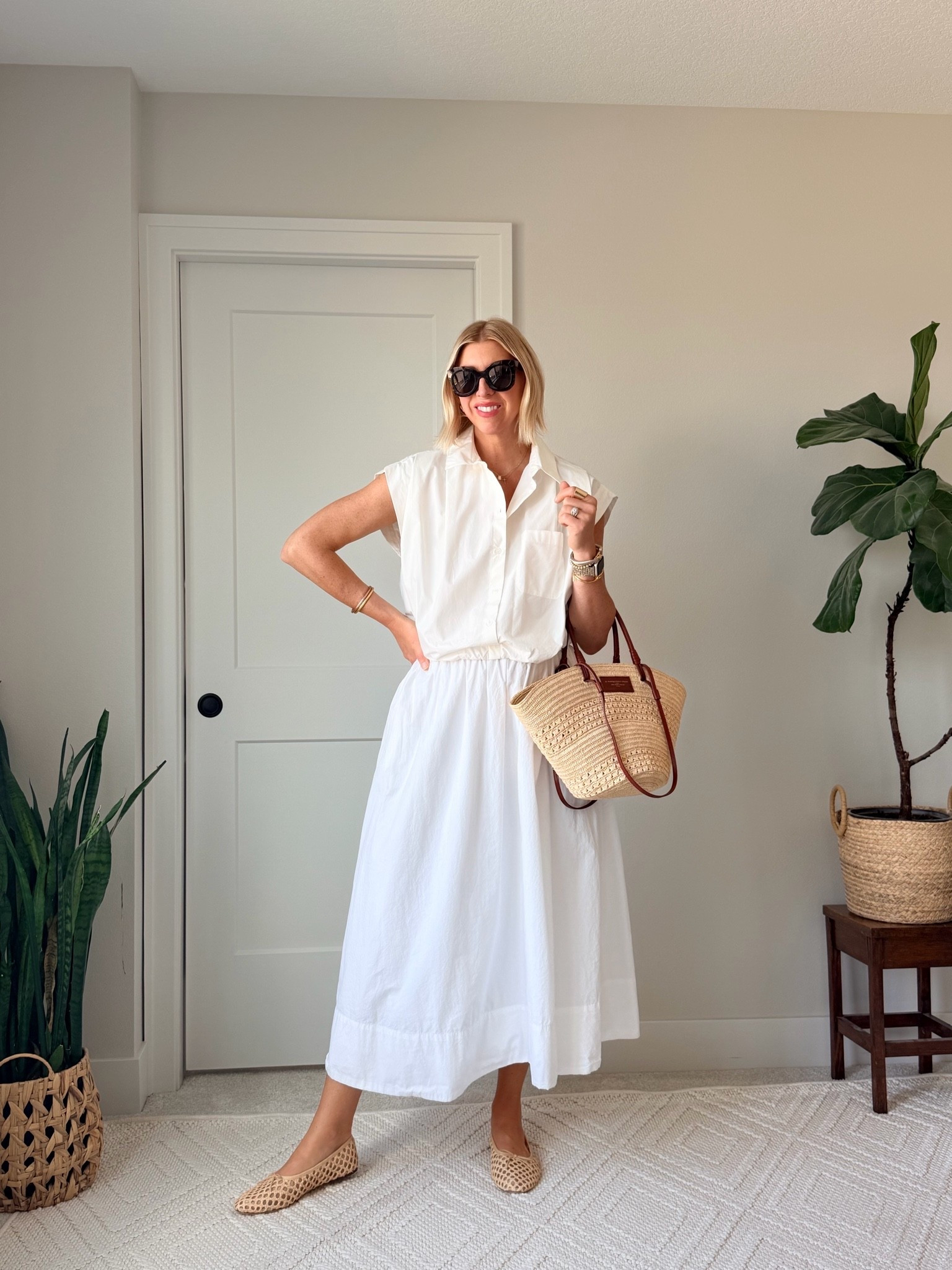 One of my favorite ways to make a summer outfit look instantly elevated: pair a crisp cotton blouse with a white skirt.

It’s simple, feminine, polished, and perfect for the busy 40+ gal who wants to feel pulled together without overthinking it.

This is Soft Girl Summer in outfit form — easy, breezy, and still refined. Linking the blouse, skirt, bag, and shoes here.

#LTKOver40 #LTKStyleTip #LTKSummerStyle #LTKWorkwear

#LTKSeasonal #LTKOver40 #LTKootd