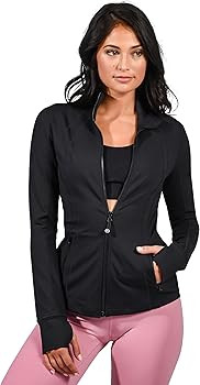 90 Degree By Reflex Full Zip Running Track Jacket Lightweight Athletic Slim Fit Jacket with Thumb... | Amazon (US)