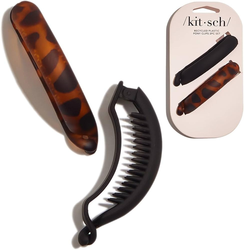 Kitsch Hair Clips for Women - Recycled Plastic Hair Accessories for Low Ponytail | Matte Ponytail... | Amazon (US)