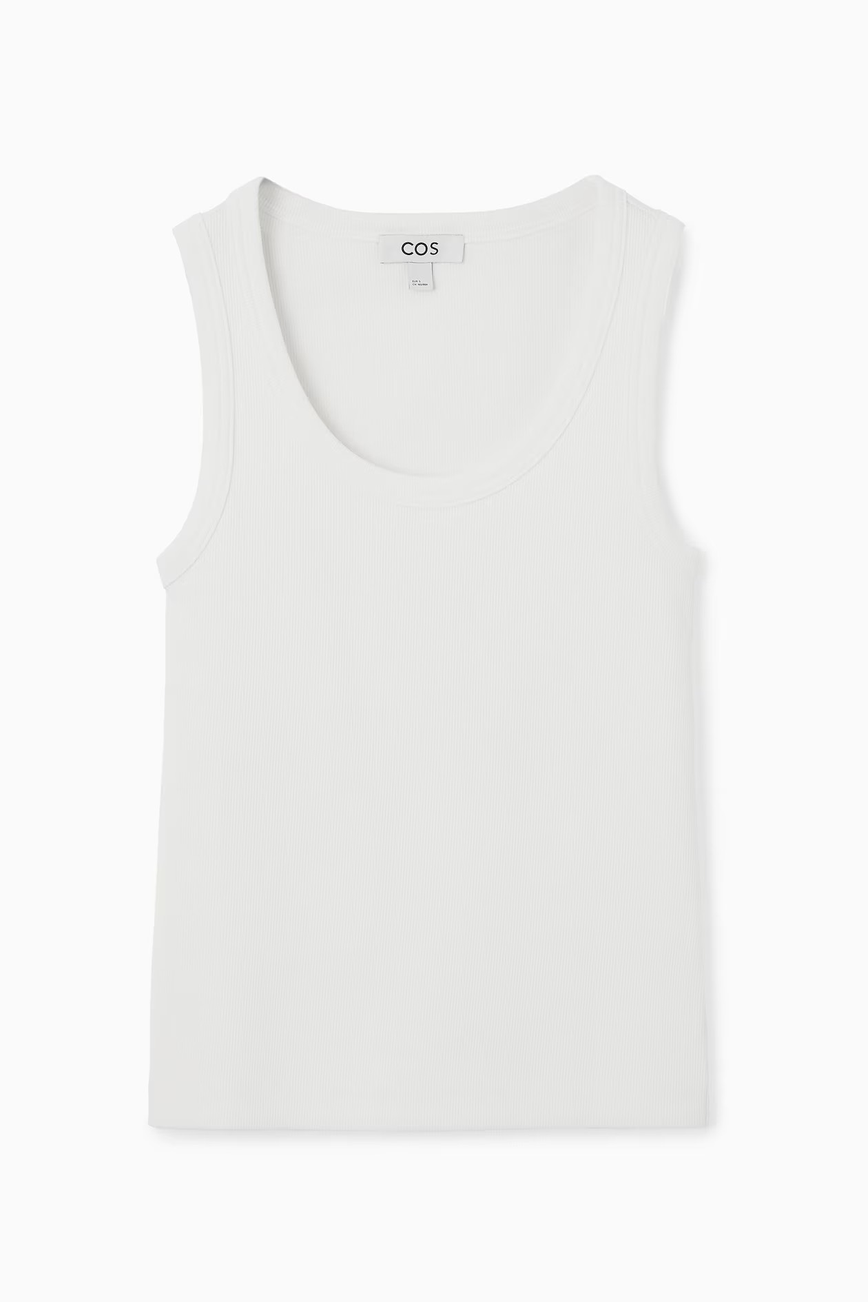 SCOOP-NECK RIBBED TANK TOP - WHITE | COS | COS (AU)