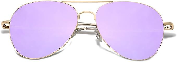 SOJOS Classic Aviator Sunglasses for Women Men Metal Frame Spring Hinges SJ1030 | Amazon (US)