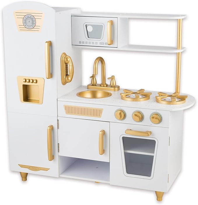 Kitchen Playset for Kids Ages 3-8, Wooden Pretend Play Kitchen with Realistic Sounds, Including T... | Amazon (US)