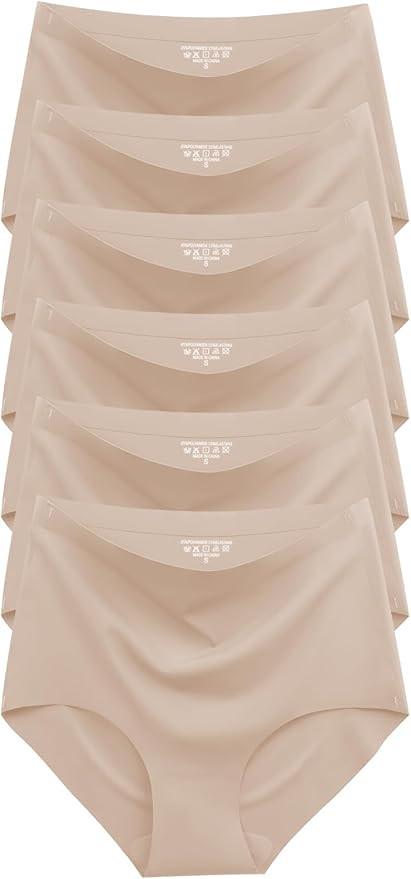 Cuweni Womens Underwear Seamless High Waisted Briefs Silky Stretch No Show Breathable Full Covera... | Amazon (US)