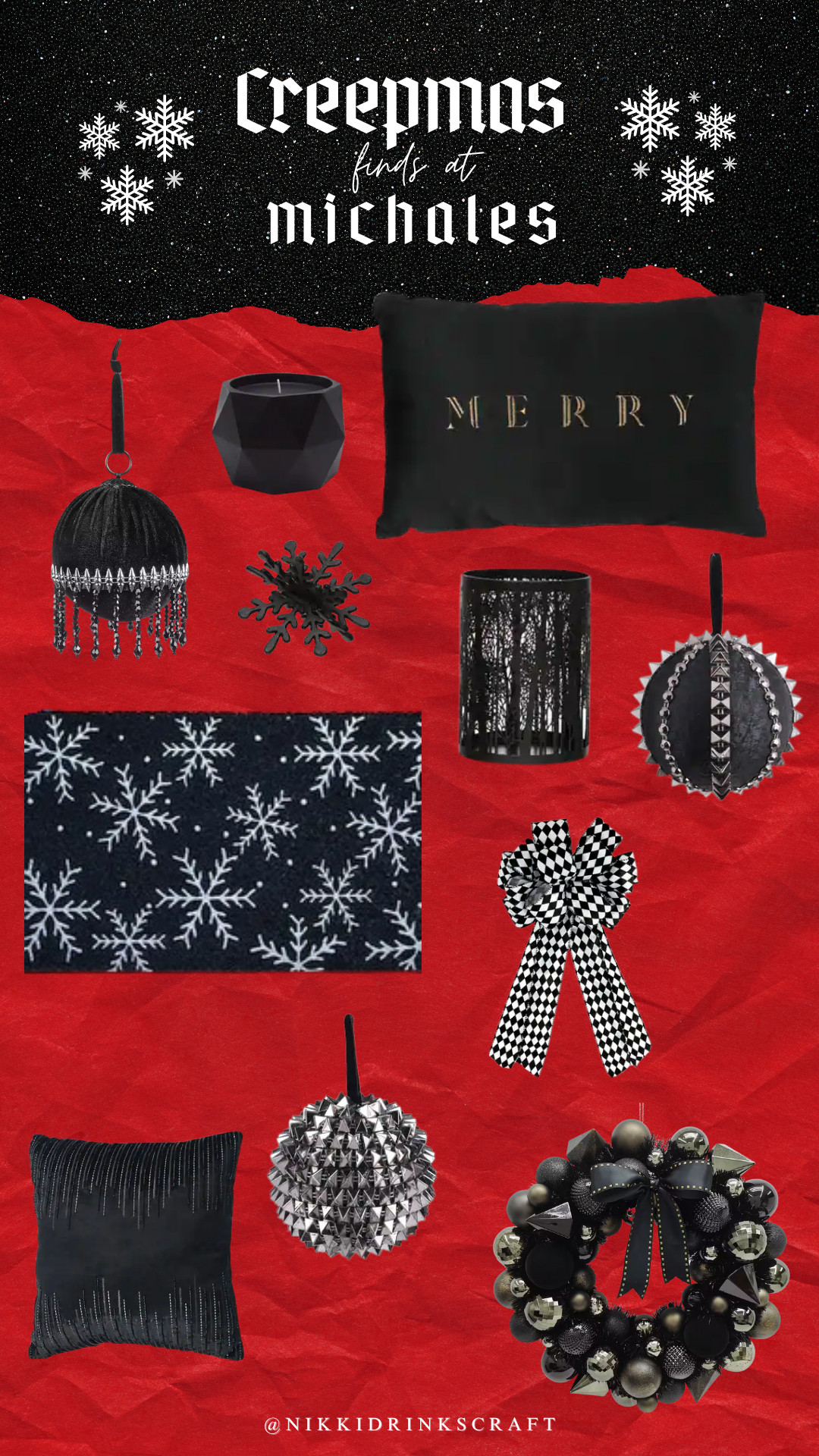 Creepmas holiday decor finds at Michael's! All of their holiday decor is currently 50% off right now.

#creepmas #gothmas #blackchristmas #darkchristmas #darkacademia #darkchristmasdecor  

 #LTKGiftGuide #LTKHoliday #LTKSaleAlert