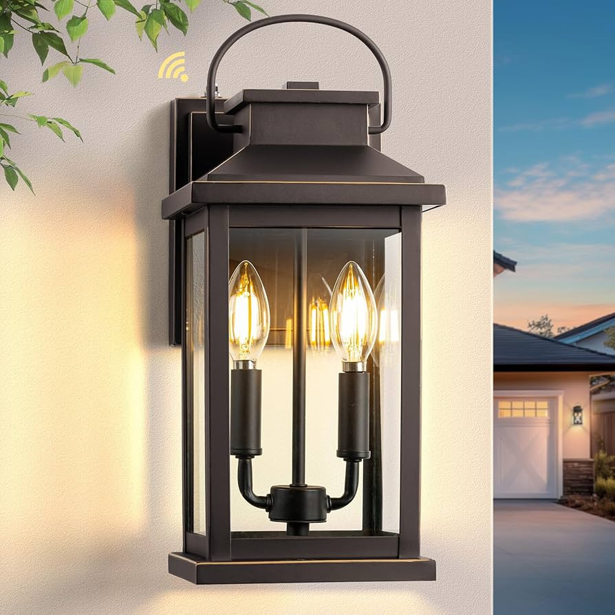 VIANIS Large Outdoor Light Fixture Wall Mount, Dusk to Dawn Front Door Exterior Wall Sconce Lante... | Amazon (US)