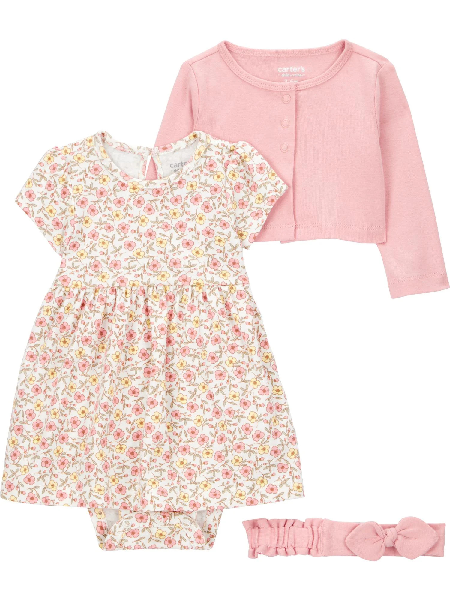 Carter's Child of Mine Baby Girl Dress Set, 3-Piece, Sizes Preemie-24 Months | Walmart (US)