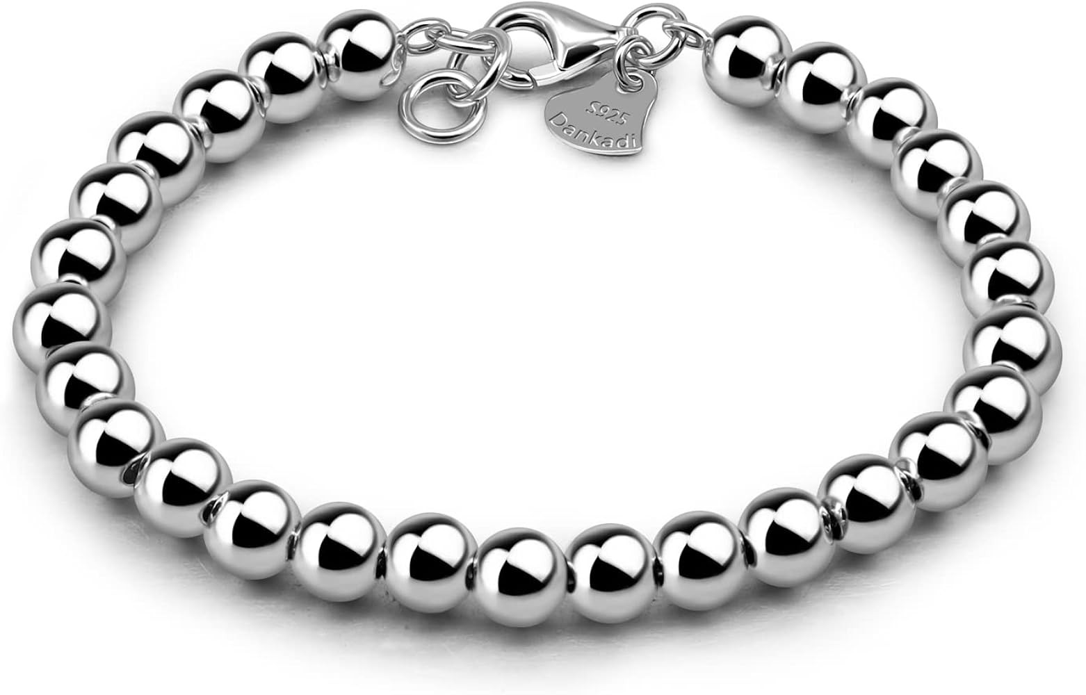 H&Beautimer 925 Sterling Silver 4-10MM Ball Chain Bracelet For Women's - Italian Handmade Bead Ch... | Amazon (US)