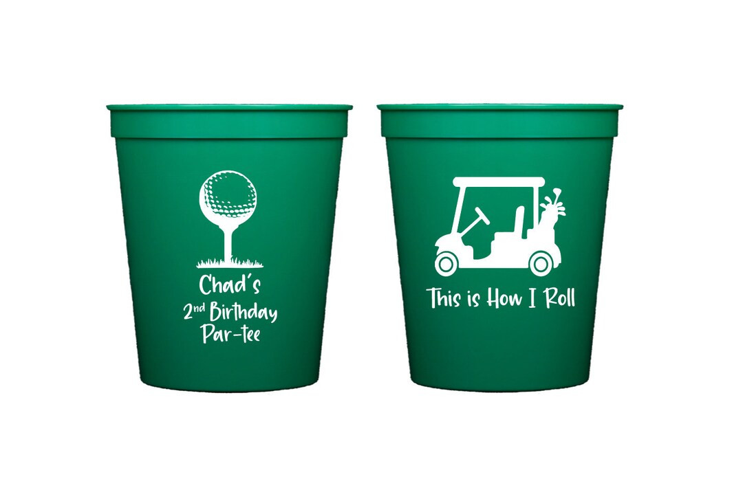 Golf Birthday Cups, Golf Birthday Party, Golf Theme Birthday, Golf Cups, Personalized Plastic Cup... | Etsy (US)