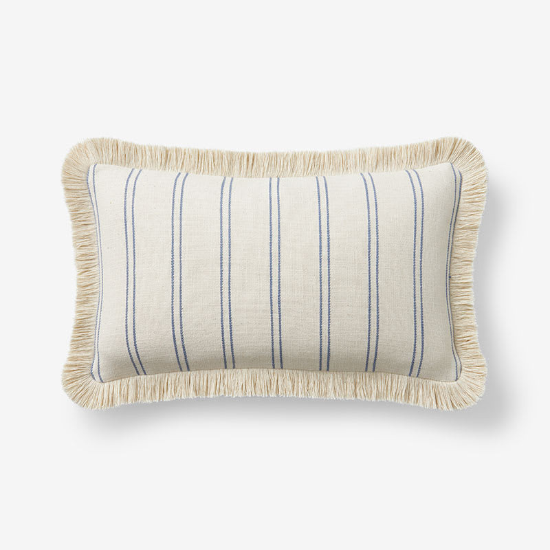 Yarn-Dyed Stripe Decorative Pillow Cover - Blue | The Company Store