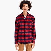 Brushed midweight flannel shirt in buffalo plaid | J.Crew US