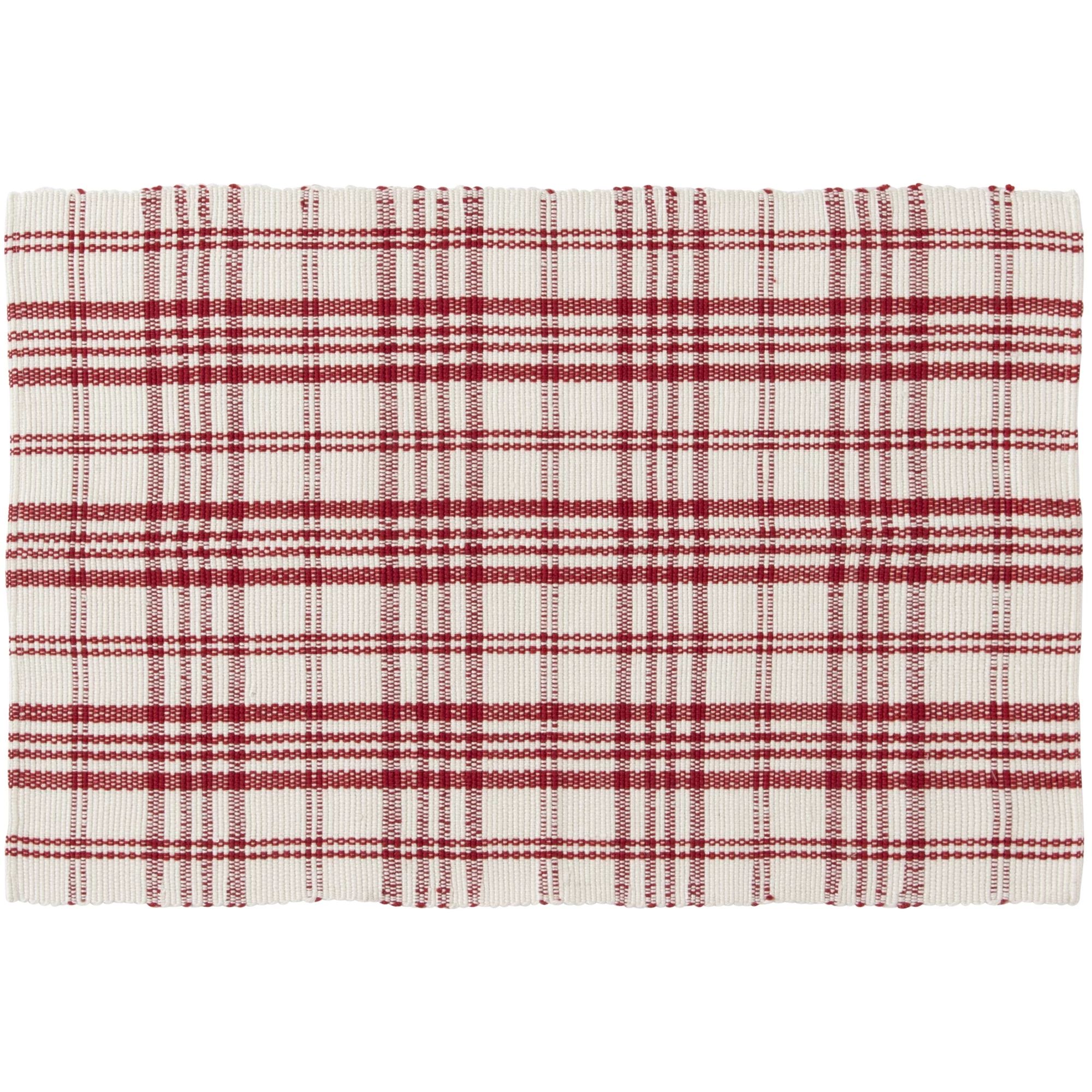 Holiday Time 24" x 36" Red Plaid Layering Rug | Walmart (US)
