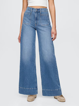 High Rise Stride Wide-Leg Jeans | Gap (US)