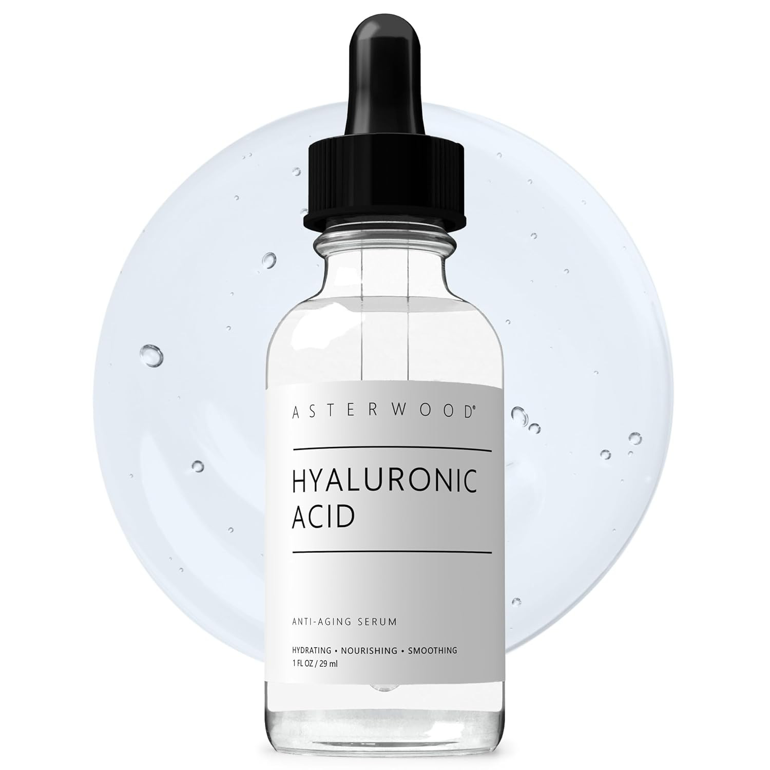 Asterwood Pure Hyaluronic Acid Serum for Face - Plumping, Anti-Aging & Hydrating - Fragrance-Free, Pairs Well with Vitamin C Face Serum & Hylunaric Acid Moisturizer, 29ml/1 oz | Amazon (US)