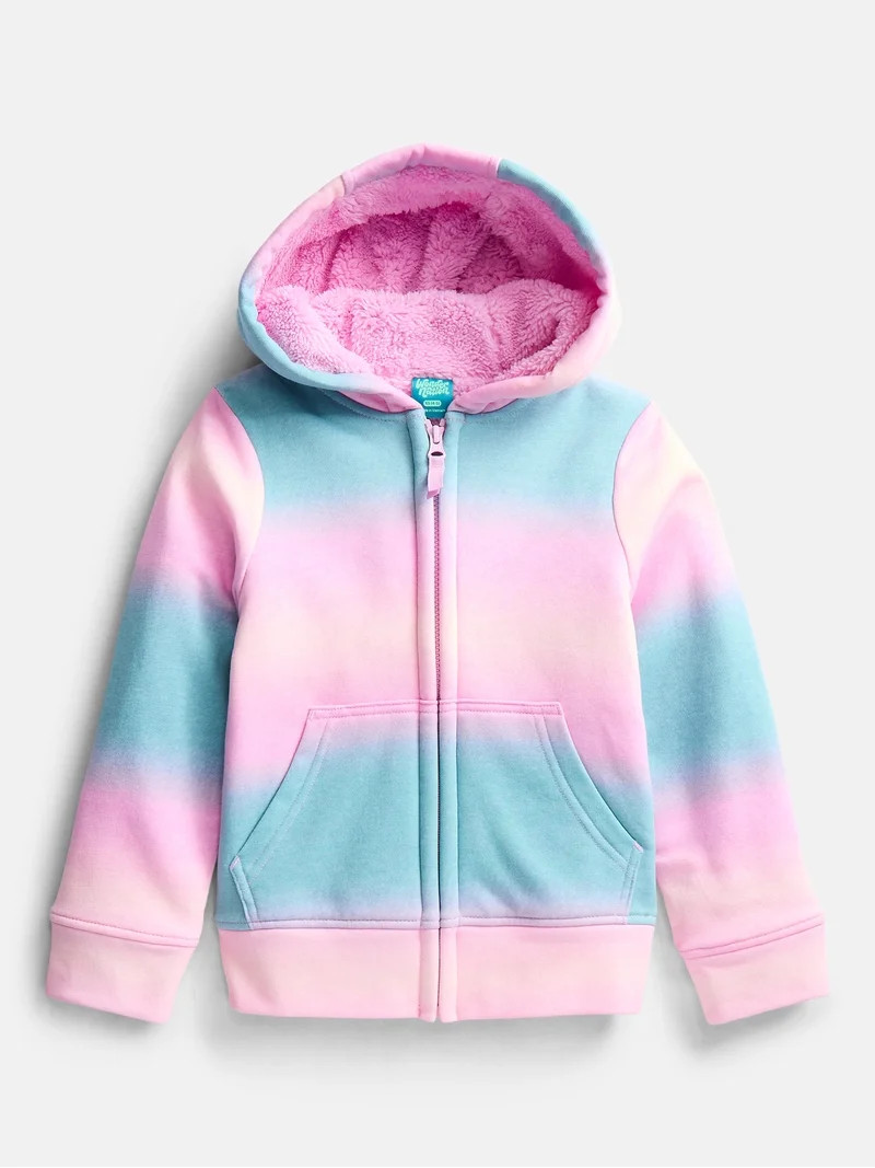 Wonder Nation Girls Kid Tough Fully Lined Zip Hoodie Jacket, Sizes 4-18 & Plus | Walmart (US)