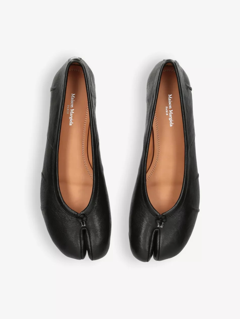 Tabi split-toe leather ballet flats | Selfridges
