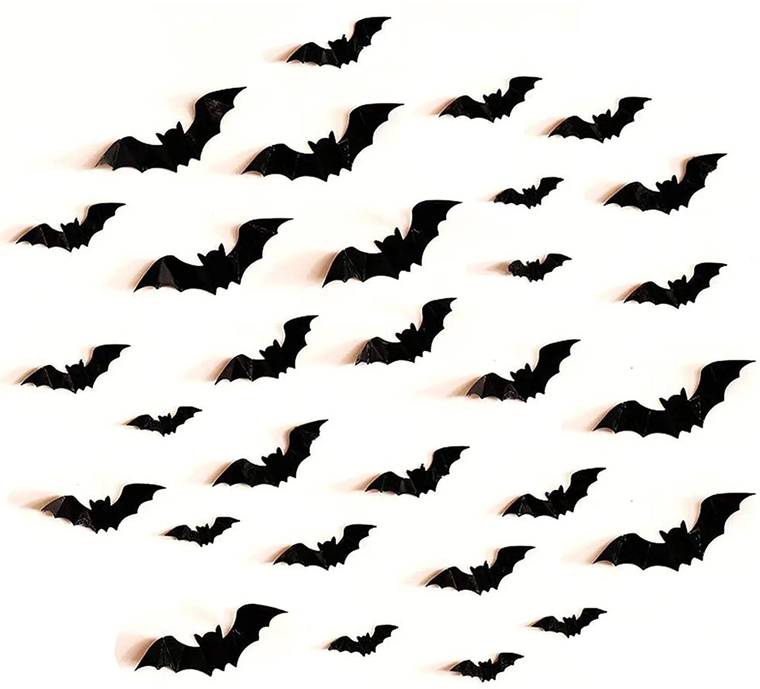 Fashionwu 80pcs 3D Bats Stickers, Party Supplies Waterproof Scary Bats Wall Decals DIY Home Windo... | Walmart (US)