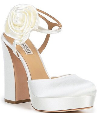 Badgley Mischka Janessa Satin Floral Ankle Strap Pumps | Dillard's | Dillard's