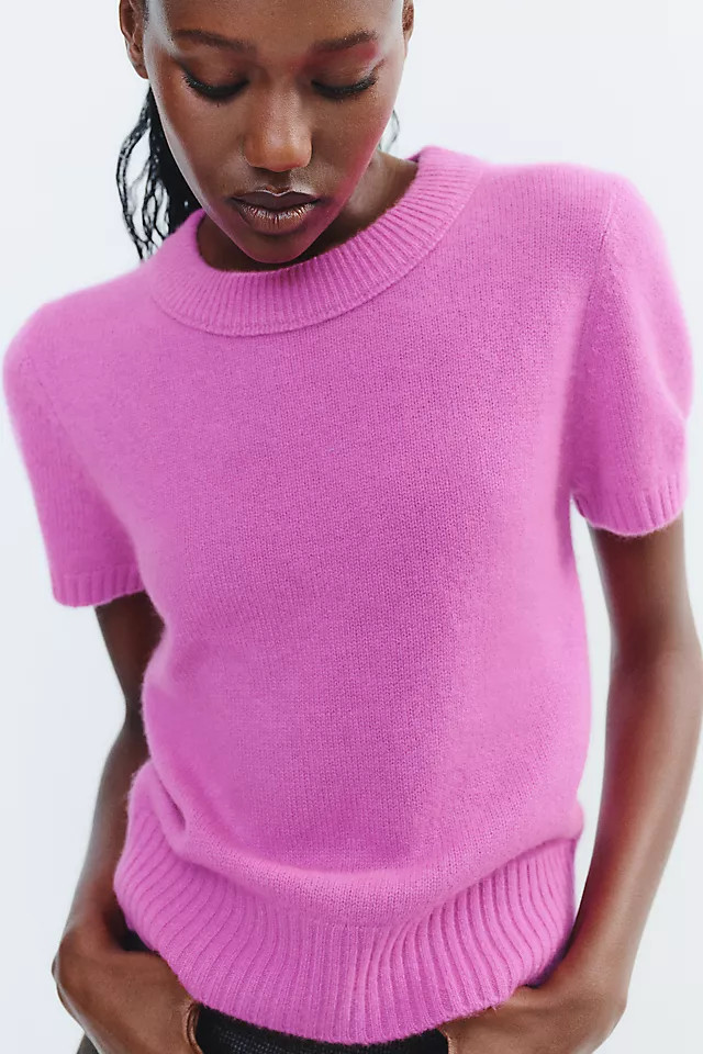 Maeve Mercer Cashmere Short Sleeve Sweater | Anthropologie (US)
