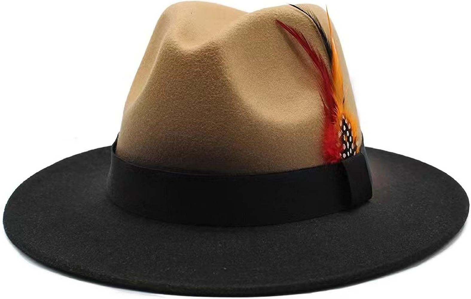 Fedora Hats for Women,Hats for Women Fashionable,Womens Fedora hat,GradientFeltpanama hat，Chain... | Amazon (US)