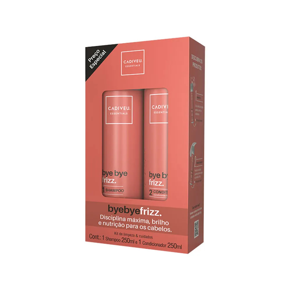 Kit Cadiveu Essentials Bye Bye Frizz Shampoo 250 ml + Condicionador 250 ml | Amobeleza (BR)