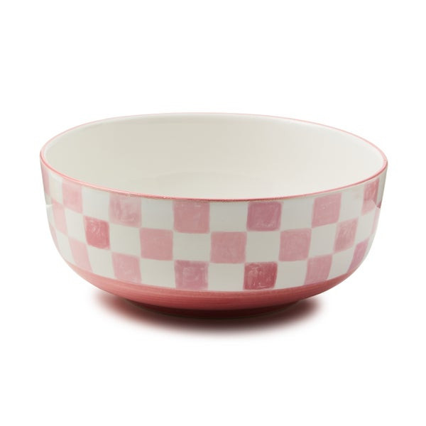 MacKenzie-Childs Pink Check Serving Bowl | MacKenzie-Childs