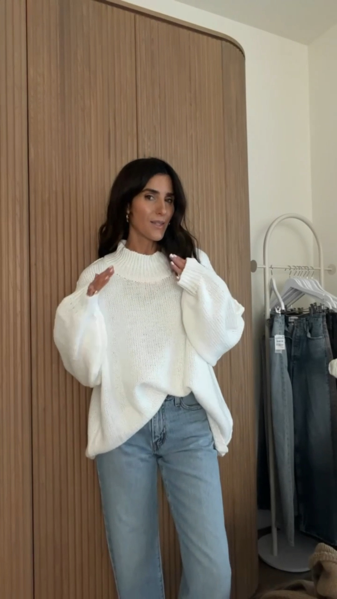 Love this naturally oversized from Amazon. I’m just shy of 5-7” wearing the size small and these jeans are also so good and run true to size #stylinbyaylin #aylin #amazon #sweater #jeans 

#LTKootd #LTKOver40 #LTKgrwm