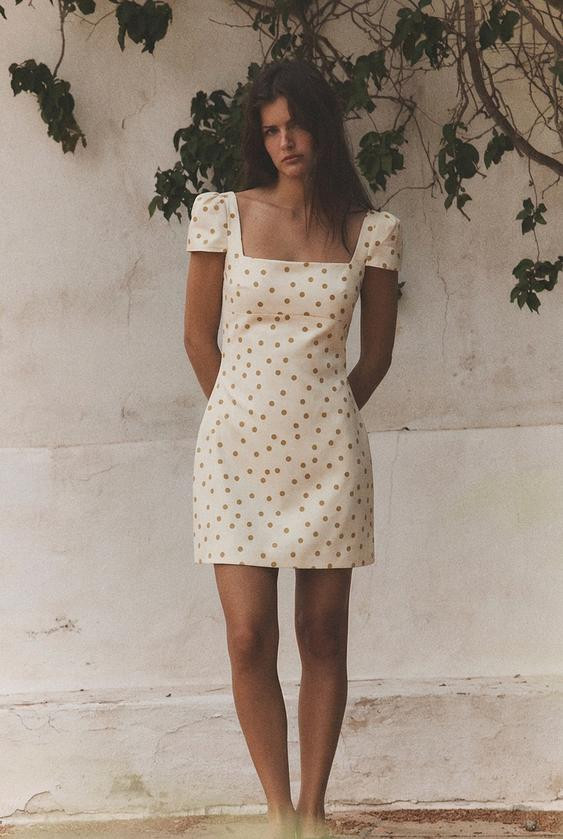 POLKA DOT TIED BACK MINI DRESS | Zara US