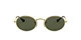 Ray-Ban RB3547N Oval Flat Lens Sunglasses, Gold/G-15 Green, 54 mm | Amazon (US)