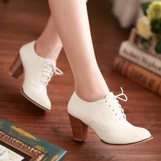 Colorful Shoes - Perforated Oxford Pumps | YesStyle Global