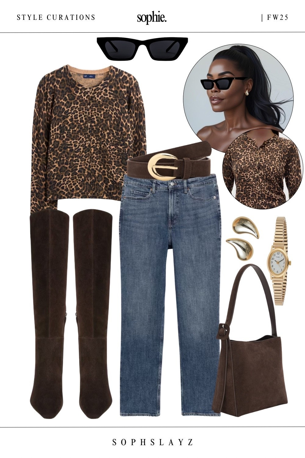 This look: leopard print cardigan, classic straight-leg jeans, chocolate brown suede knee boots, a chocolate suede shoulder bag, and gold jewelry accents. For the girl who wants casual to still feel put together. Style it for brunch, casual date nights, or a day of fall errands in style.

#LTKootd #LTKStyleTip